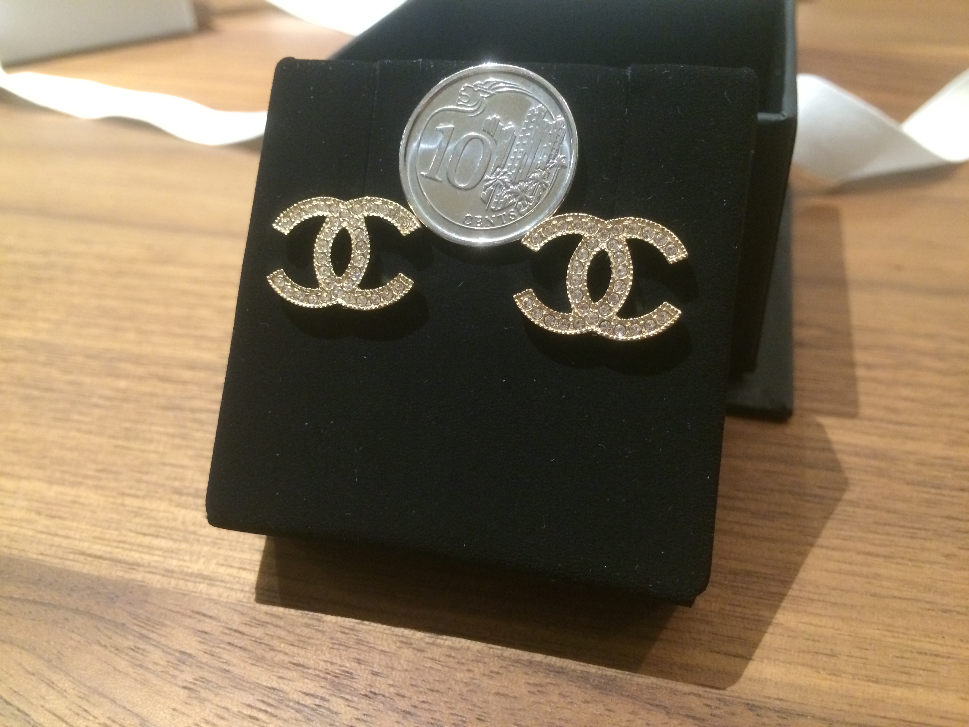 SOLD] FOR DOUBLE C CLASSIC CHANEL EARRINGS (GOLD) Branded Singapore